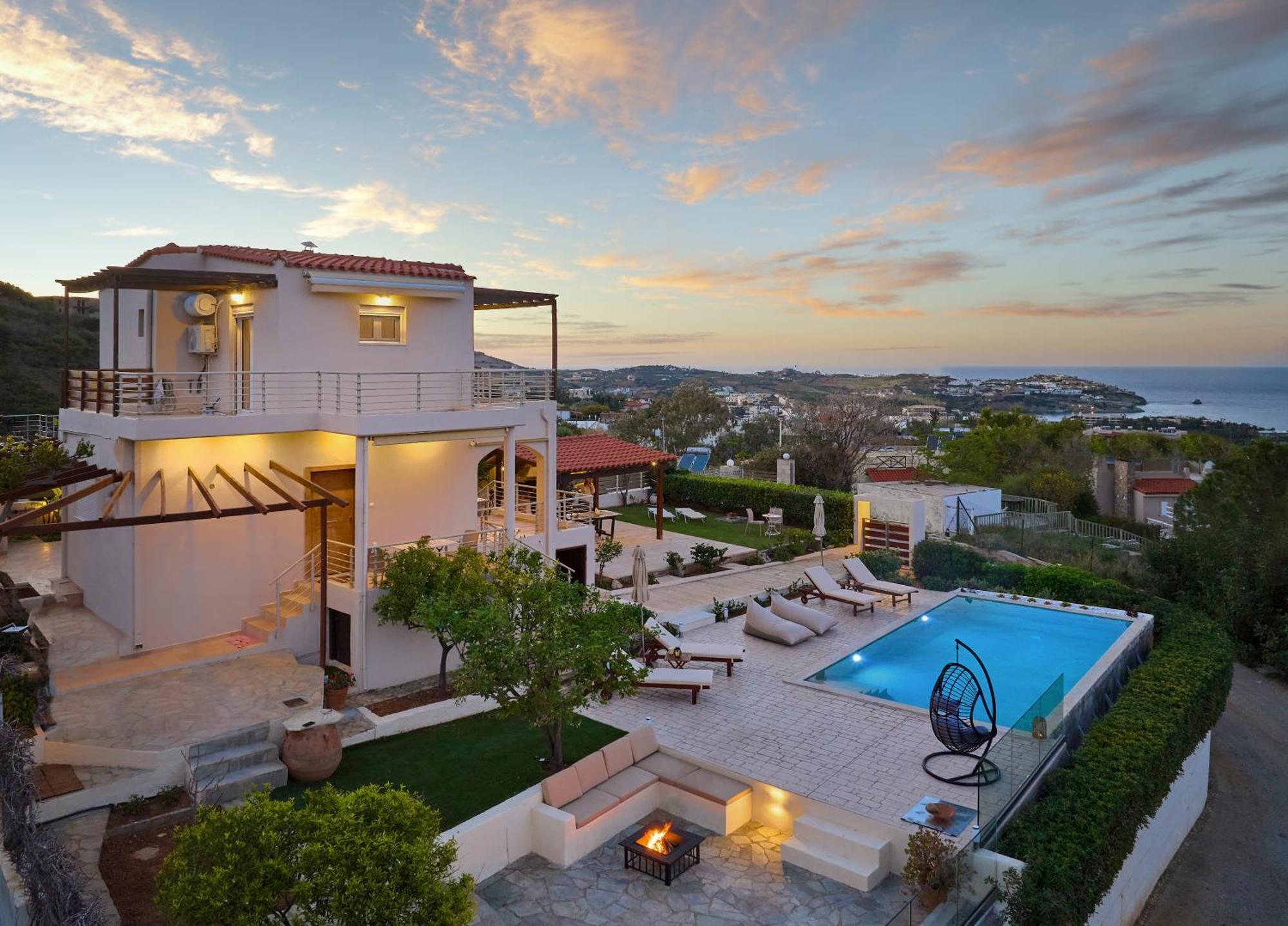 Spacious Villa With Private Eco-Pool And Panoramic Sea View Αγία Πελαγία  Εξωτερικό φωτογραφία