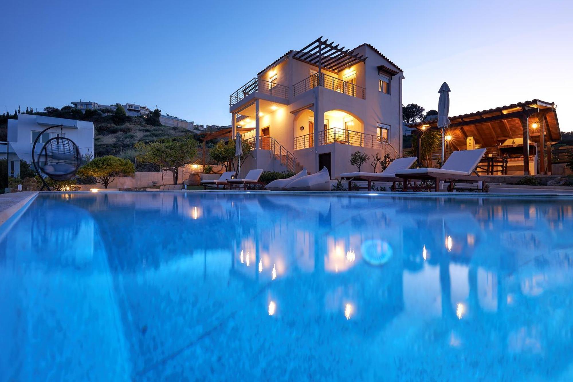 Spacious Villa With Private Eco-Pool And Panoramic Sea View Αγία Πελαγία  Εξωτερικό φωτογραφία