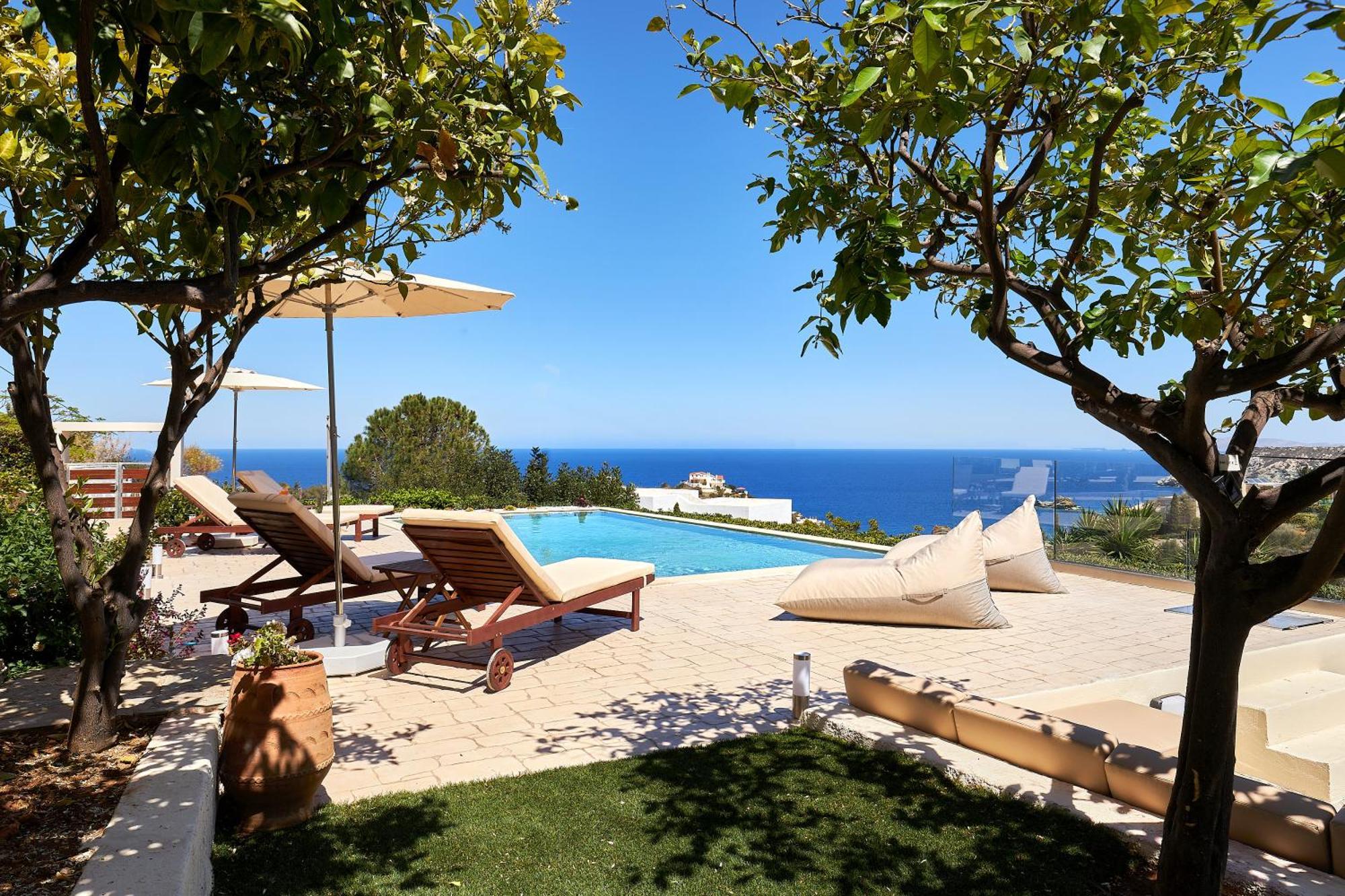 Spacious Villa With Private Eco-Pool And Panoramic Sea View Αγία Πελαγία  Εξωτερικό φωτογραφία