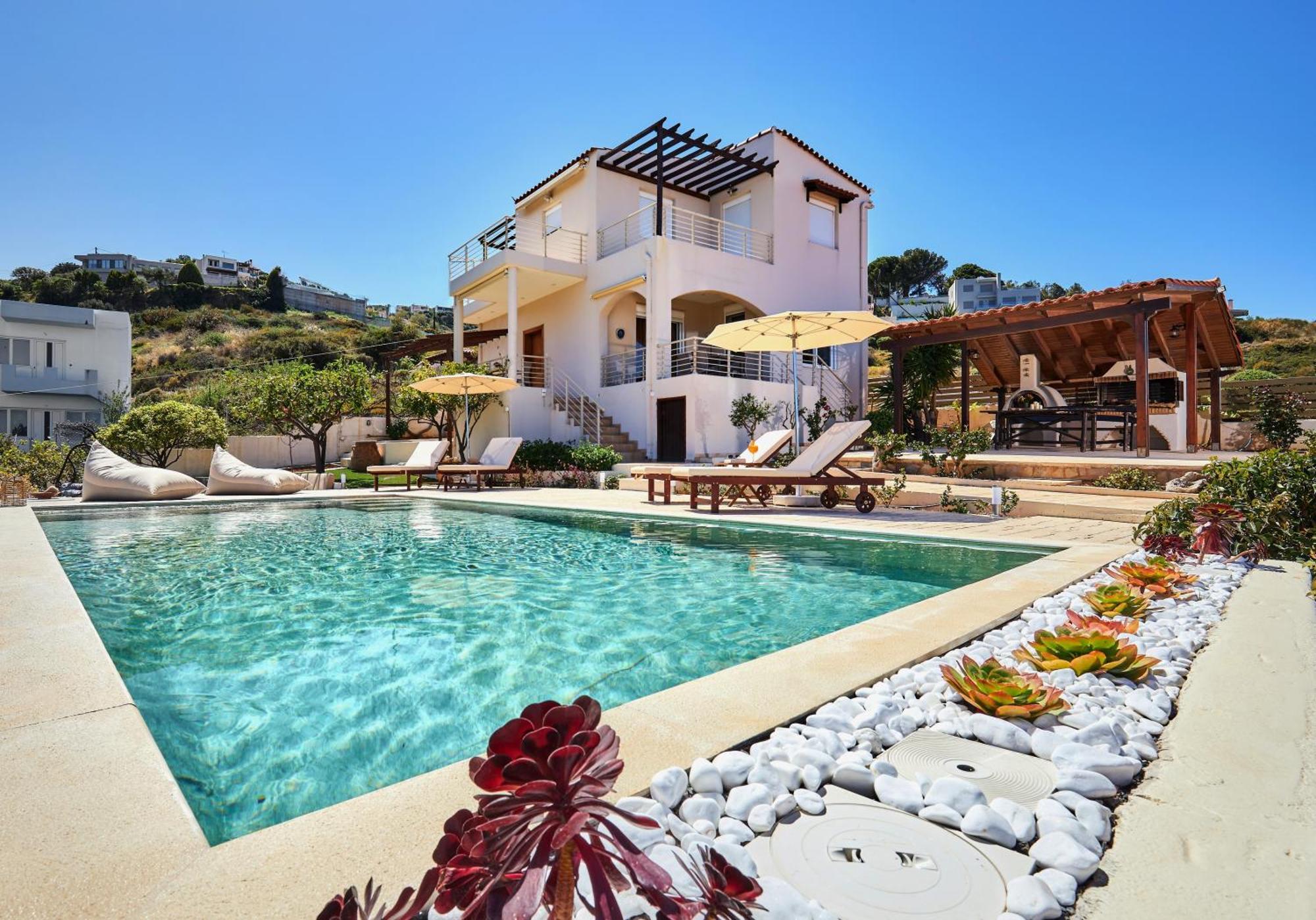 Spacious Villa With Private Eco-Pool And Panoramic Sea View Αγία Πελαγία  Εξωτερικό φωτογραφία
