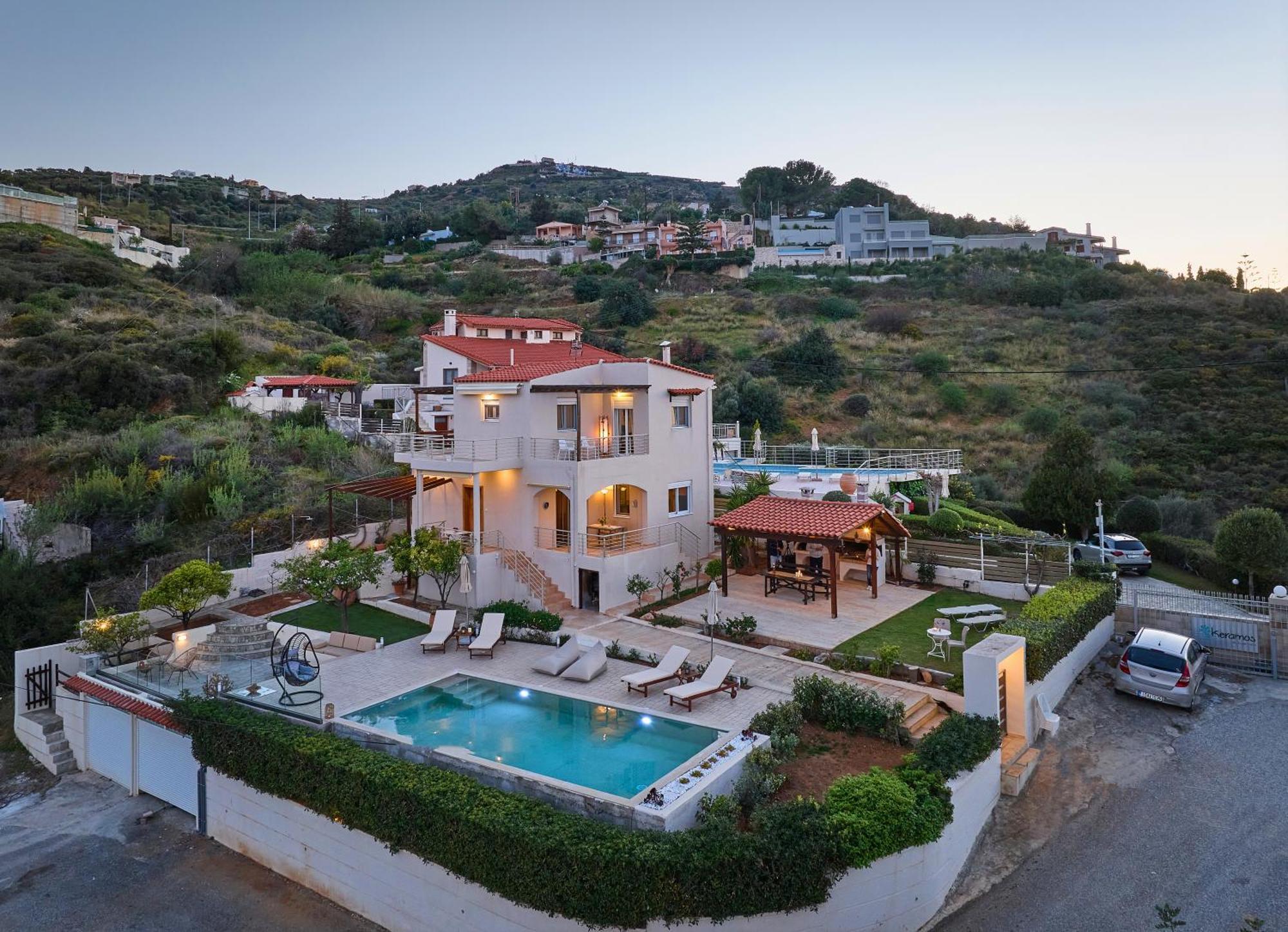 Spacious Villa With Private Eco-Pool And Panoramic Sea View Αγία Πελαγία  Εξωτερικό φωτογραφία