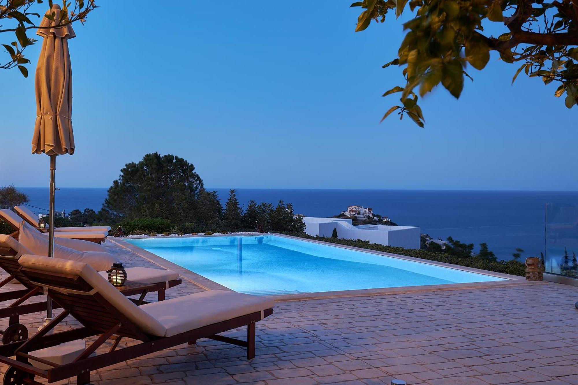 Spacious Villa With Private Eco-Pool And Panoramic Sea View Αγία Πελαγία  Εξωτερικό φωτογραφία