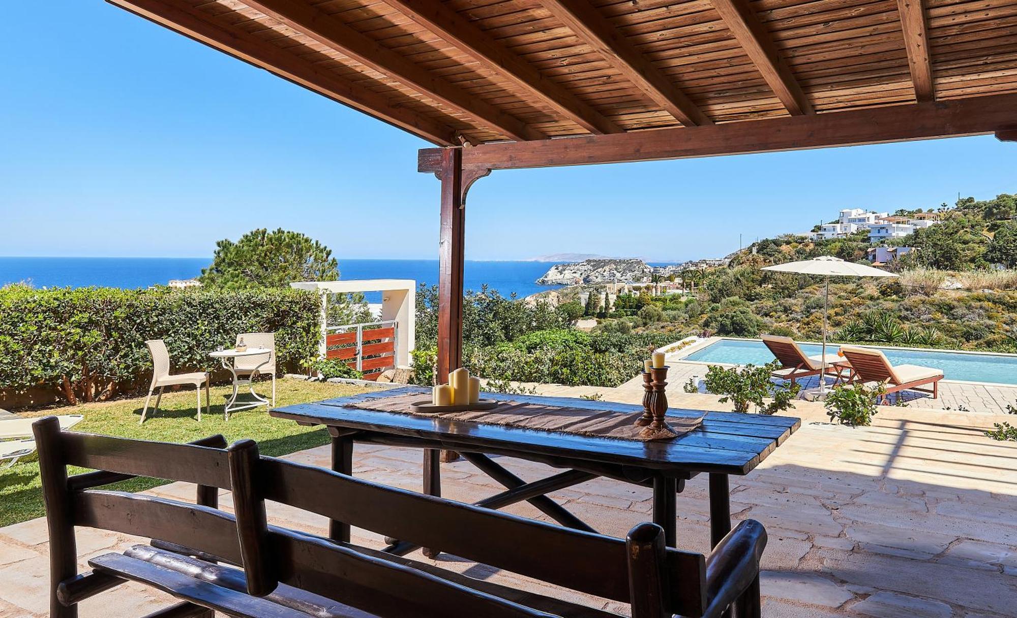 Spacious Villa With Private Eco-Pool And Panoramic Sea View Αγία Πελαγία  Εξωτερικό φωτογραφία
