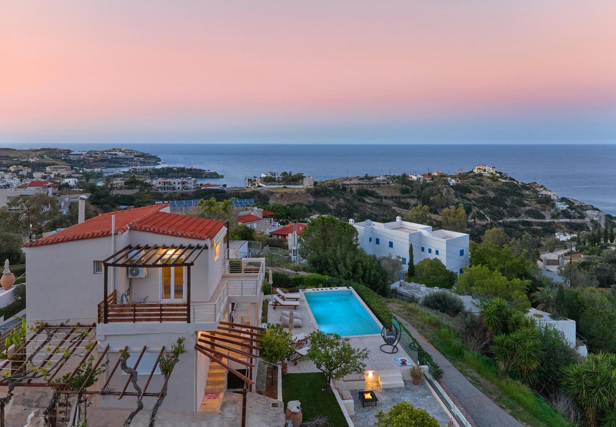 Spacious Villa With Private Eco-Pool And Panoramic Sea View Αγία Πελαγία  Εξωτερικό φωτογραφία